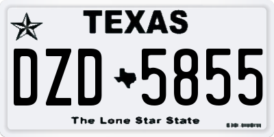TX license plate DZD5855