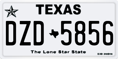 TX license plate DZD5856