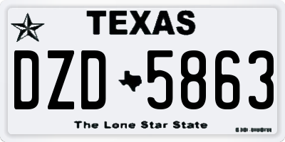 TX license plate DZD5863