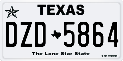 TX license plate DZD5864