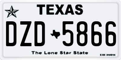 TX license plate DZD5866