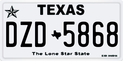 TX license plate DZD5868