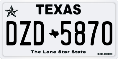 TX license plate DZD5870
