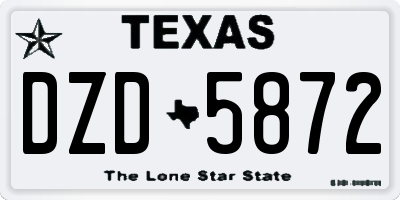 TX license plate DZD5872