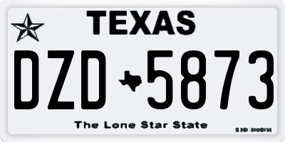 TX license plate DZD5873