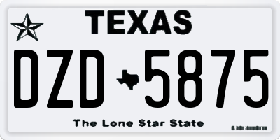 TX license plate DZD5875