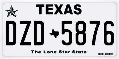TX license plate DZD5876