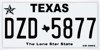 TX license plate DZD5877