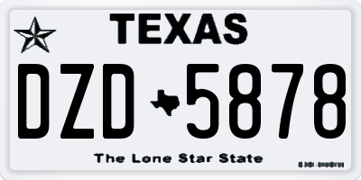TX license plate DZD5878