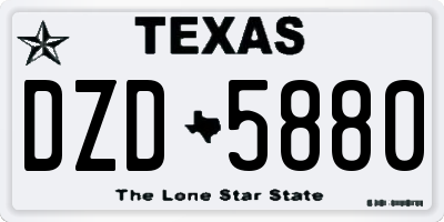 TX license plate DZD5880