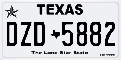 TX license plate DZD5882