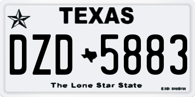 TX license plate DZD5883