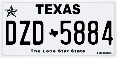 TX license plate DZD5884