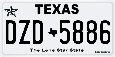 TX license plate DZD5886