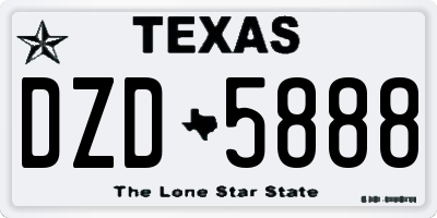 TX license plate DZD5888