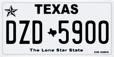 TX license plate DZD5900