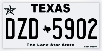 TX license plate DZD5902