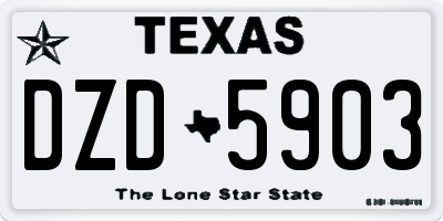 TX license plate DZD5903
