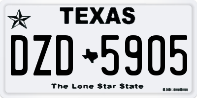 TX license plate DZD5905