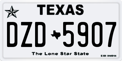 TX license plate DZD5907