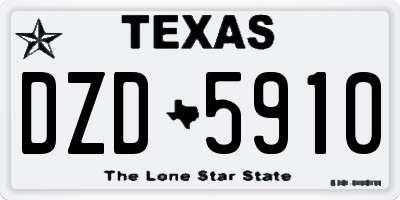 TX license plate DZD5910