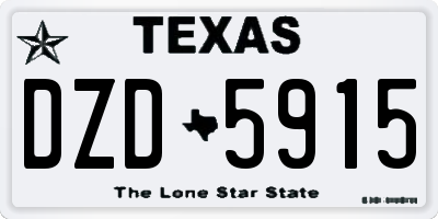 TX license plate DZD5915