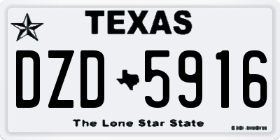 TX license plate DZD5916