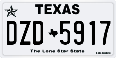 TX license plate DZD5917