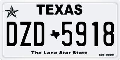 TX license plate DZD5918