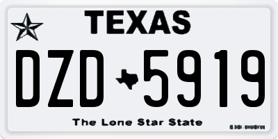TX license plate DZD5919