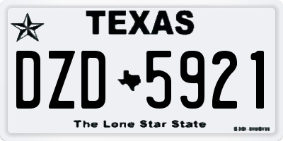 TX license plate DZD5921