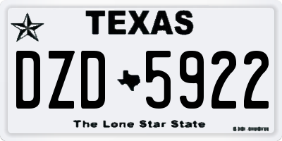 TX license plate DZD5922