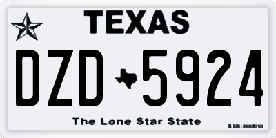 TX license plate DZD5924