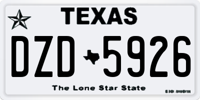 TX license plate DZD5926