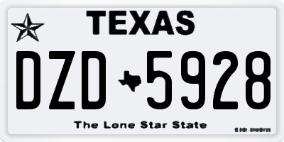 TX license plate DZD5928