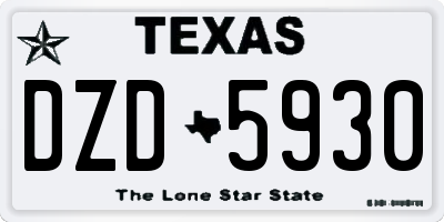 TX license plate DZD5930