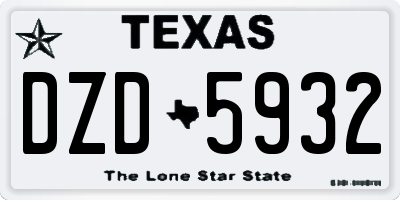TX license plate DZD5932