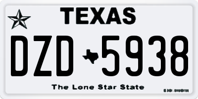TX license plate DZD5938