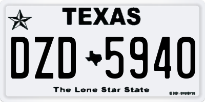 TX license plate DZD5940