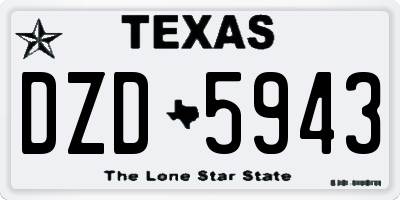 TX license plate DZD5943