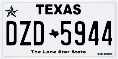 TX license plate DZD5944