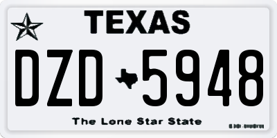 TX license plate DZD5948