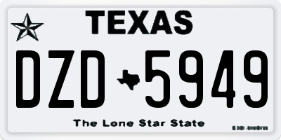 TX license plate DZD5949