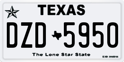 TX license plate DZD5950