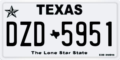 TX license plate DZD5951