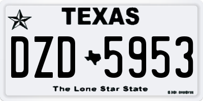 TX license plate DZD5953