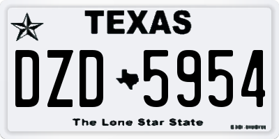 TX license plate DZD5954