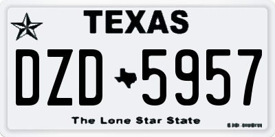 TX license plate DZD5957