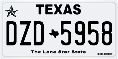 TX license plate DZD5958