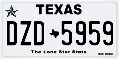 TX license plate DZD5959